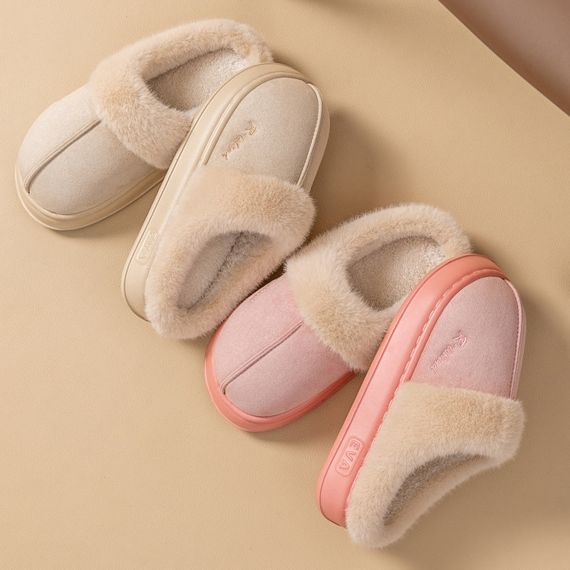Chaussons d'hiver confortables et chauds pour couple, chaussures en coton, antidérapantes, pour femme et homme