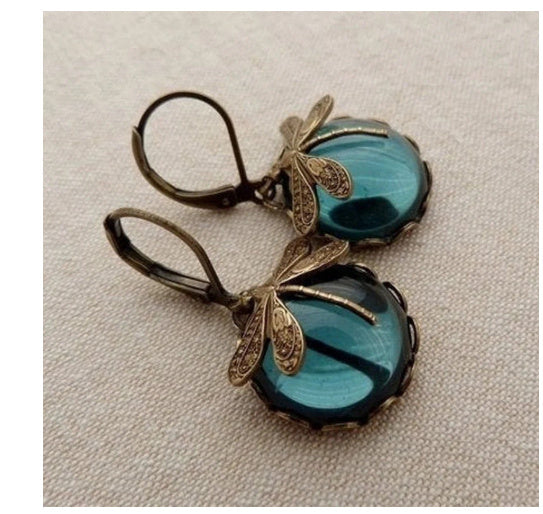 Boucles d'oreilles pendantes en forme de libellule vintage pour femme, bijou tendance, style bohème, chakra, pierre de lune bleue, bijou ethnique de mariage