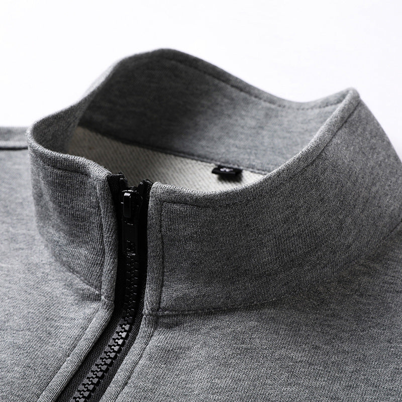 Veste zippée décontractée brodée en coton pour homme