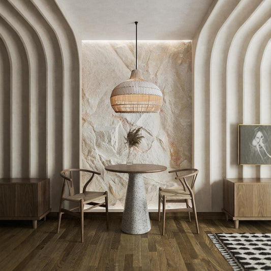 Lustre de salon en rotin pastoral, Asie du Sud-Est, Salon de thé, Salon, Chambre - LUXARAH