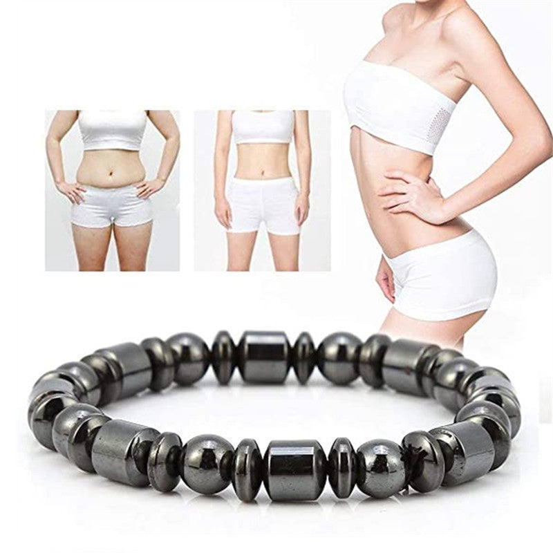 Bracelets magnétiques pour perte de poids, pour femmes et hommes, avec pentagramme en pierre, thérapie magnétique, soulagement de la douleur, bijoux de santé amincissants - LUXARAH