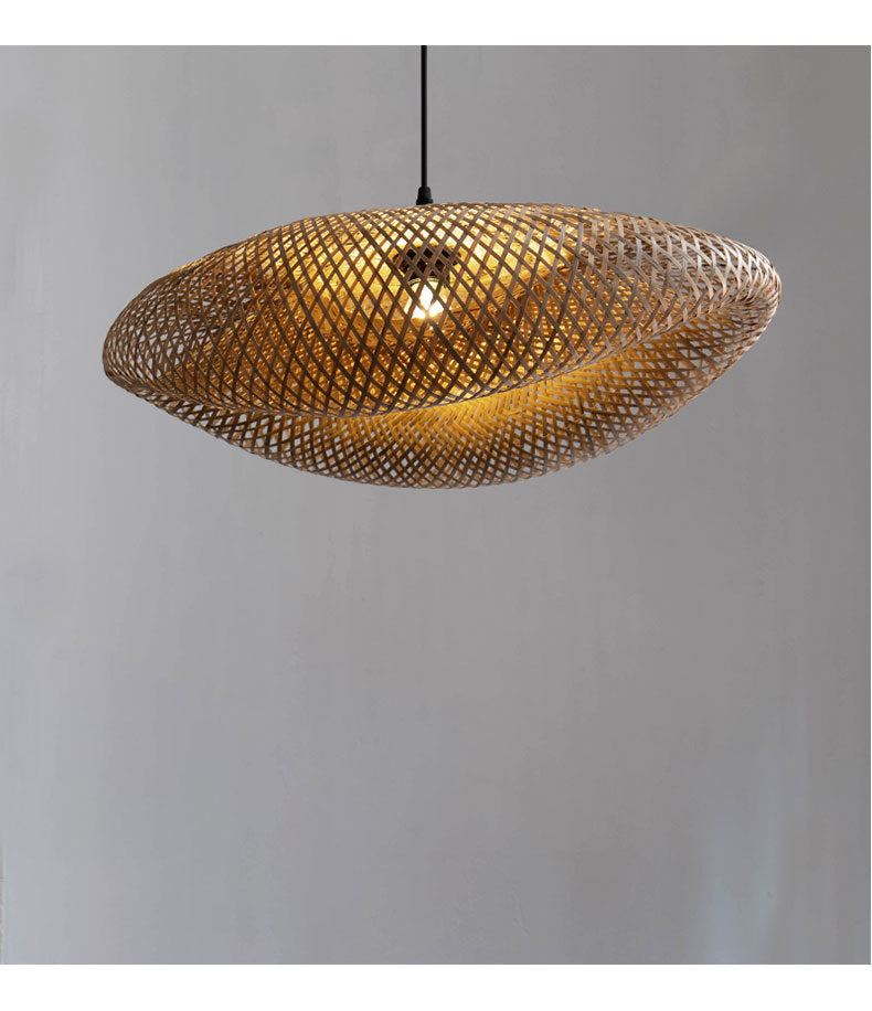 Lustre B&B en rotin et bambou style zen rétro - LUXARAH