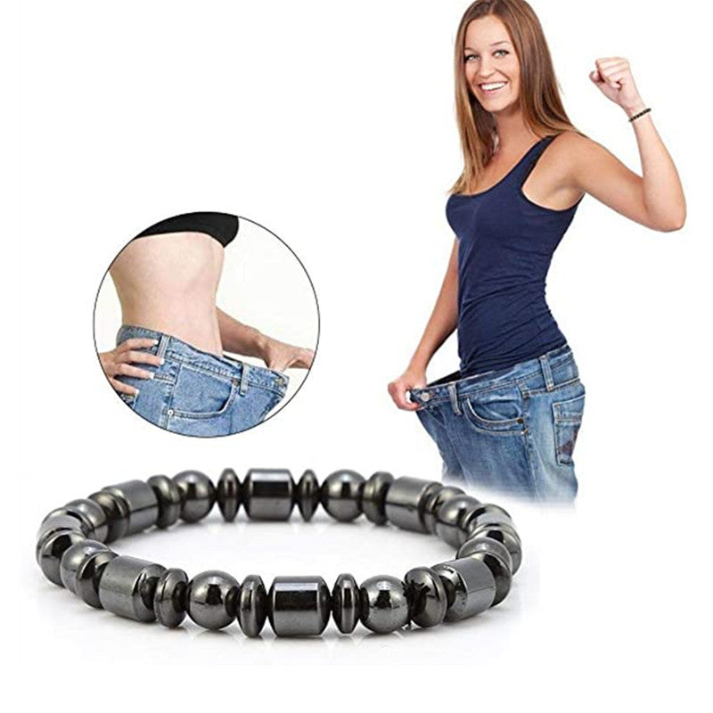 Bracelets magnétiques pour perte de poids, pour femmes et hommes, avec pentagramme en pierre, thérapie magnétique, soulagement de la douleur, bijoux de santé amincissants - LUXARAH