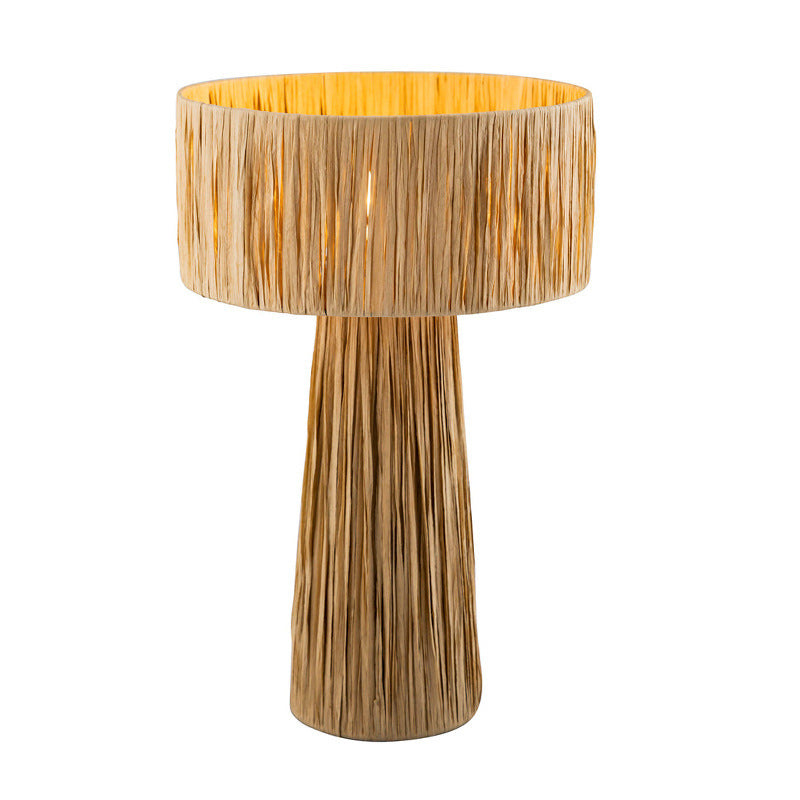 Lampe de chevet rétro en rotin tissé à la main pour chambre à coucher - LUXARAH