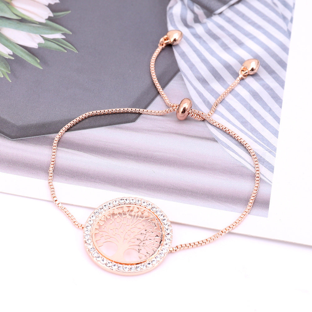 Nouveau bracelet créatif en métal doré avec arbre de vie porte-bonheur - LUXARAH