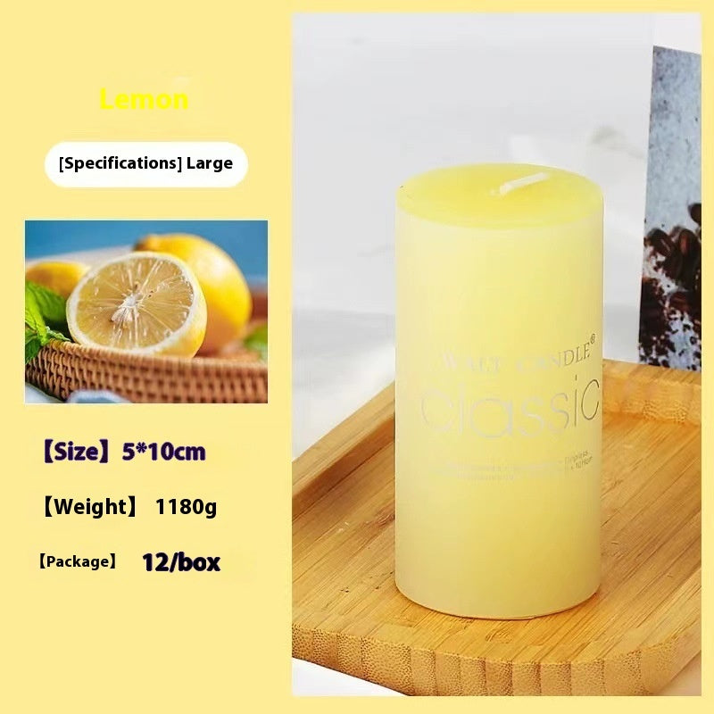 Bougie d'aromathérapie cylindrique colorée, bougie parfumée brillante, bougies sans fumée