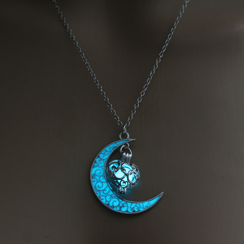 Colliers à pendentif lumineux, colliers à chaîne plaqués argent