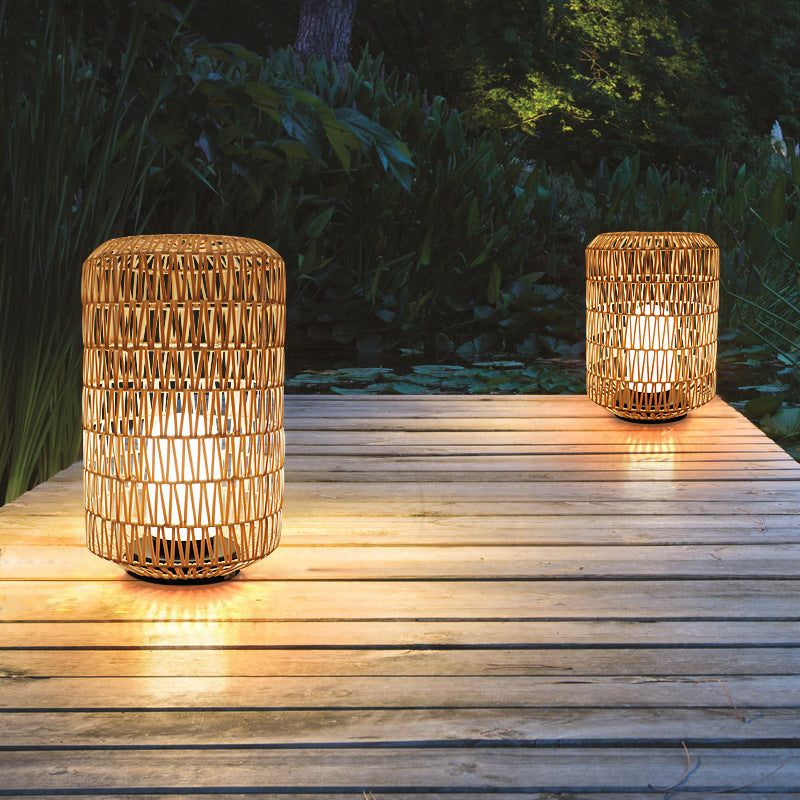 Lampadaire imperméable en rotin pour balcon et jardin de Villa - LUXARAH