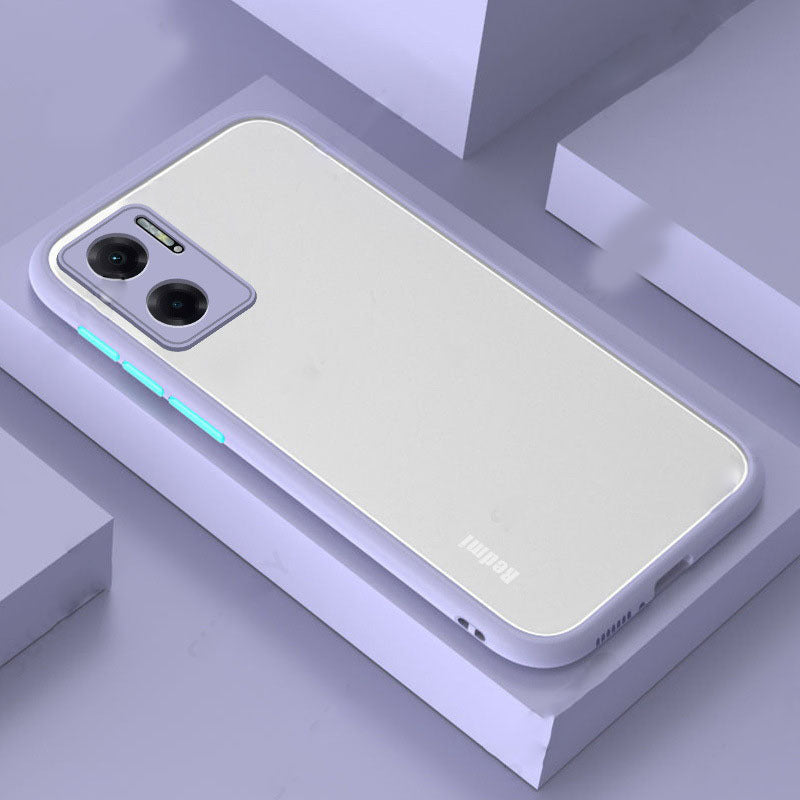 Coque de téléphone transparente et givrée de couleur unie