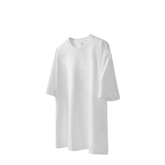 T-shirt oversize à manches courtes en pur coton uni - LUXARAH