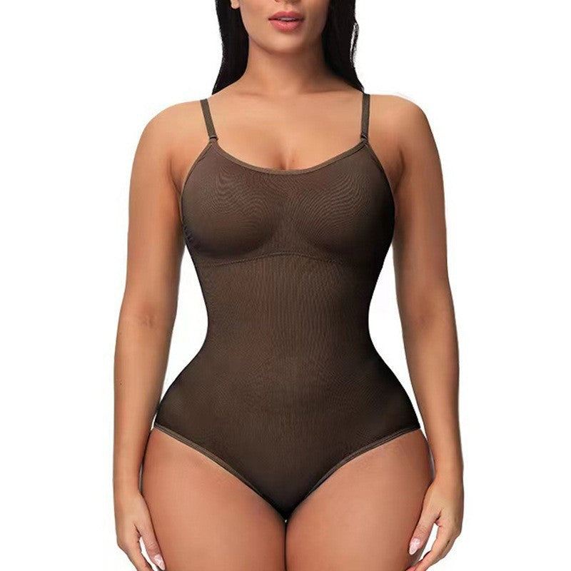 Combinaison à bretelles pour femme, style décontracté, sans coutures, slim, corset moulant