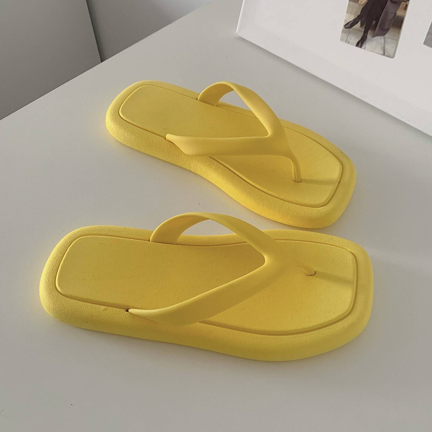 Tongs tendance de couleur unie pour femmes, tongs à semelle souple