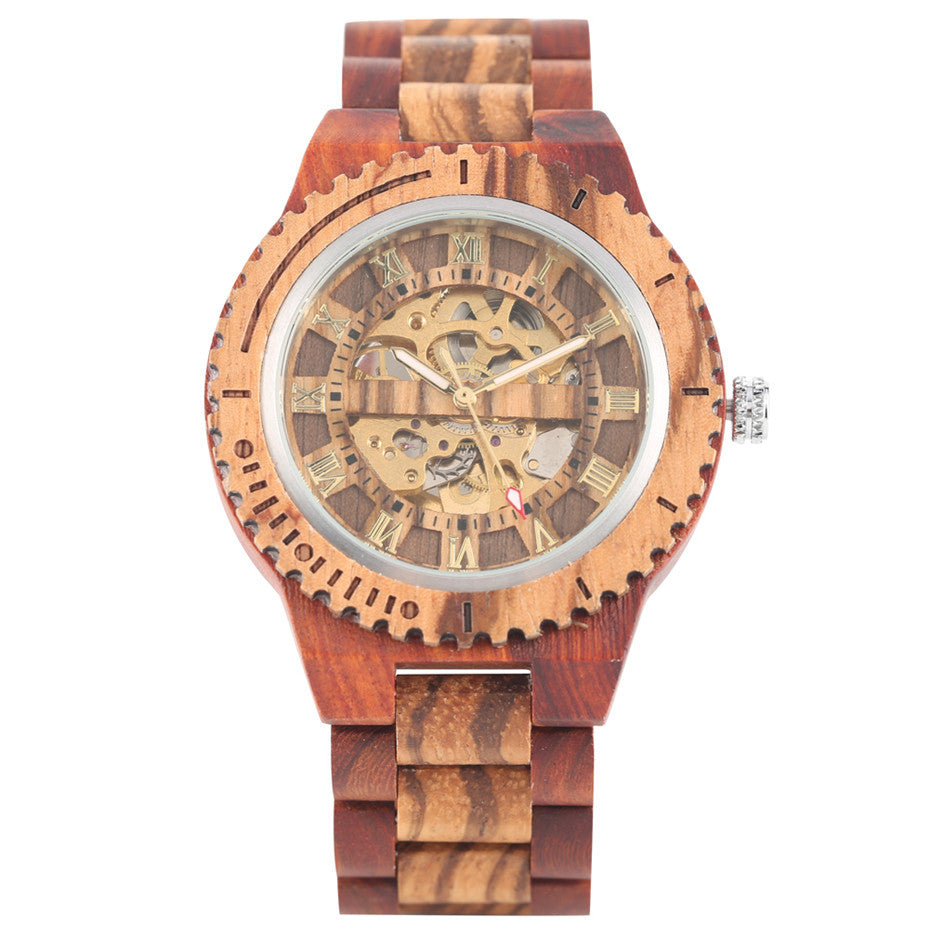 Montre mécanique automatique en bois de bambou Creative Gear