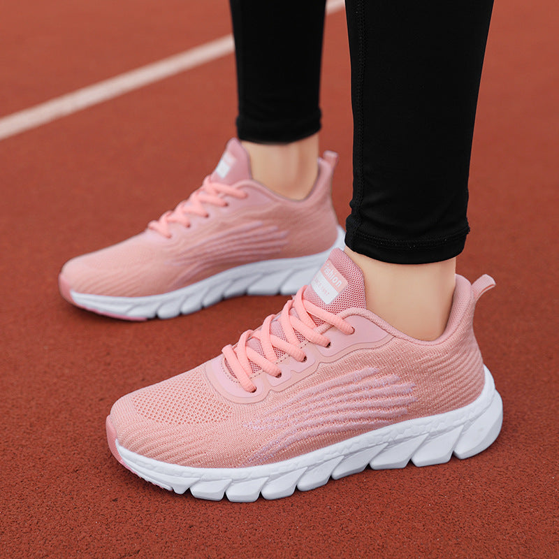 Chaussures de course respirantes tissées volantes pour hommes et femmes, baskets décontractées pour couples - LUXARAH