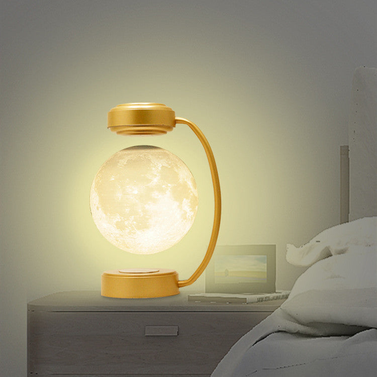 Veilleuse LED 3D en forme de lune, sans fil, magnétique, rotative, boule flottante, pour l'école, le bureau, la librairie, la décoration de la maison
