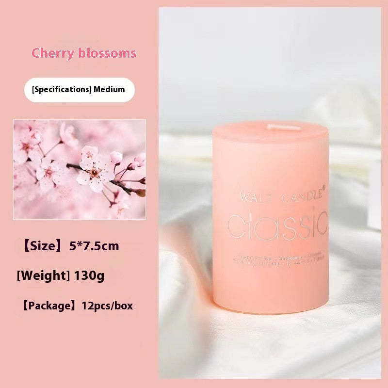 Bougie d'aromathérapie cylindrique colorée, bougie parfumée brillante, bougies sans fumée