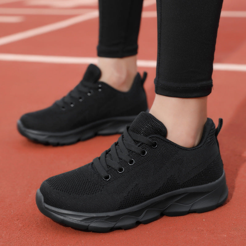 Baskets All Black pour femmes, chaussures de course légères, respirantes et décontractées à semelle souple - LUXARAH