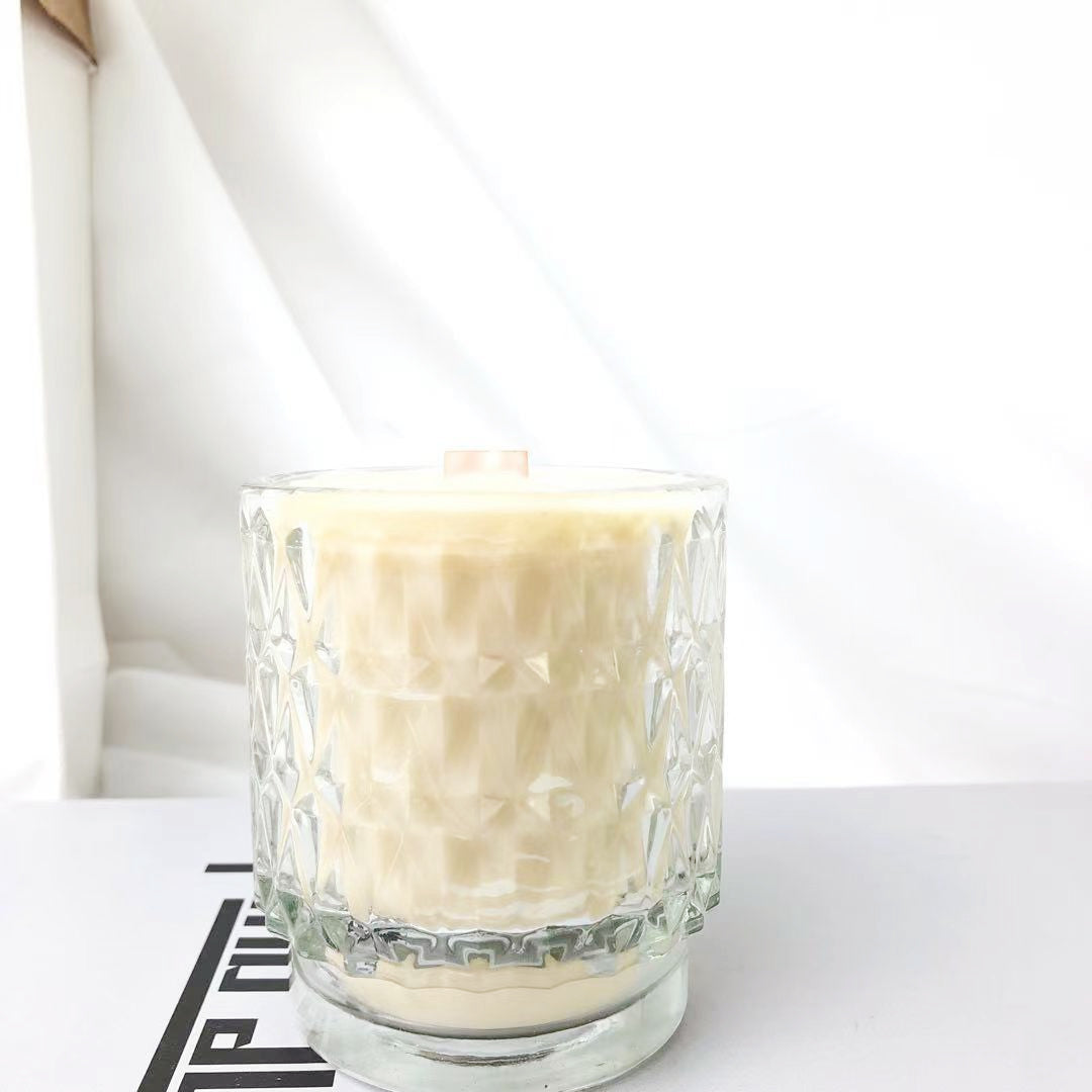 Bougie de soja au cœur de bois de santal végétal pur