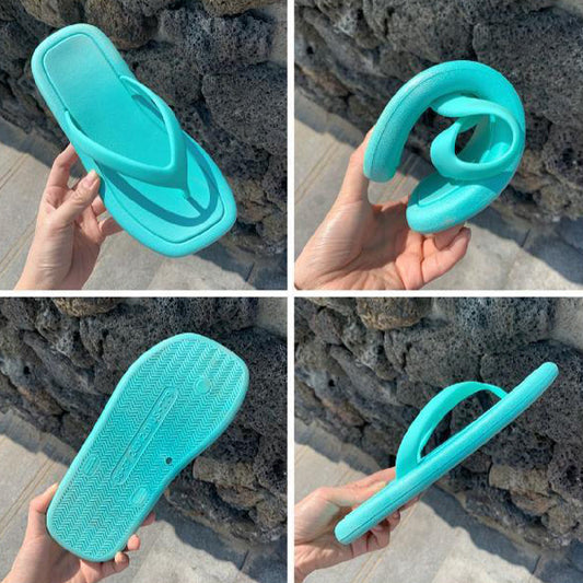 Tongs tendance de couleur unie pour femmes, tongs à semelle souple