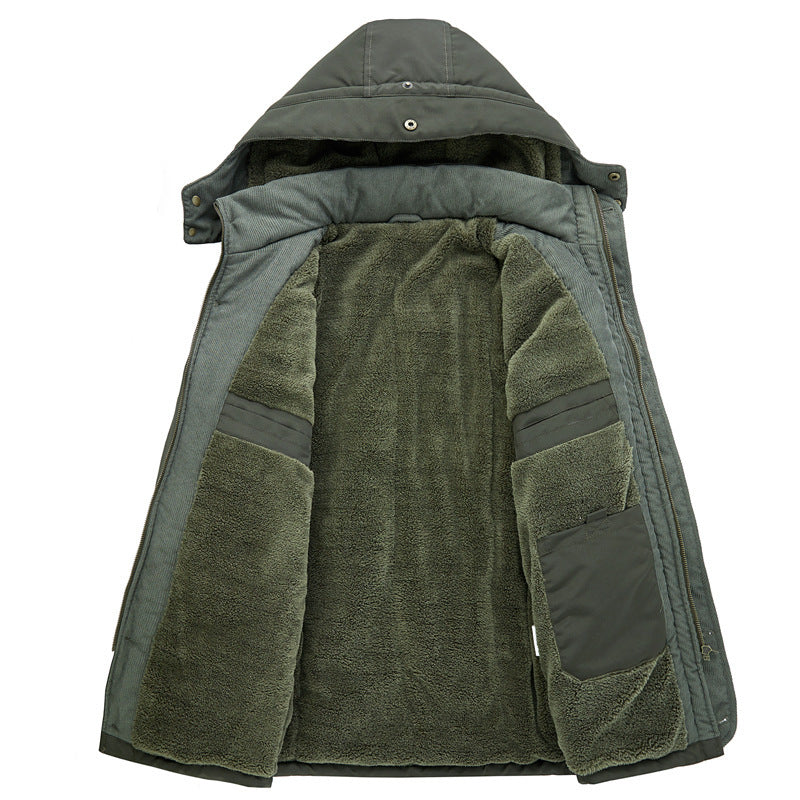 Manteau en coton avec doublure en laine d'agneau
