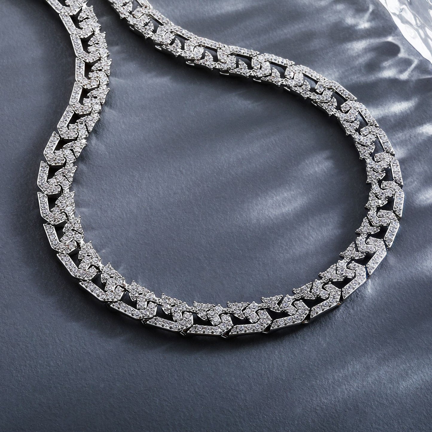 Collares de hip hop con eslabones cubanos de diamantes de 10 mm