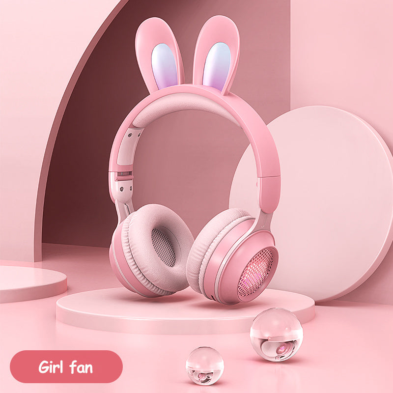 Casque sans fil extensible et lumineux à oreilles de lapin