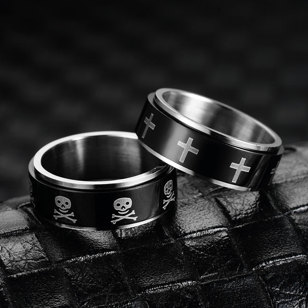Bague tournante en acier titane anti-anxiété et anti-stress - LUXARAH