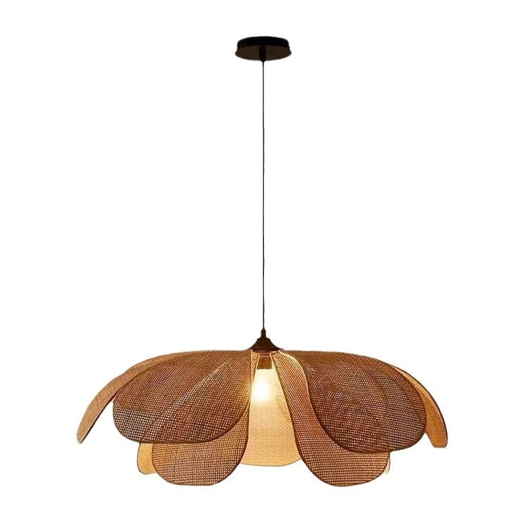 Lampe à pétales japonaise créative en rotin faite à la main - LUXARAH