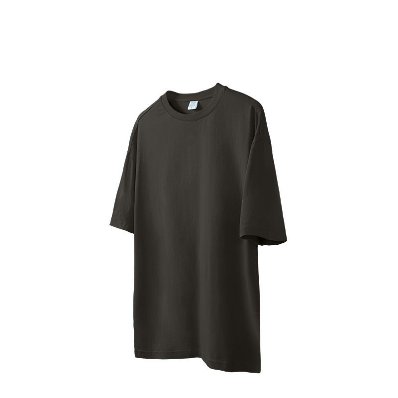 T-shirt oversize à manches courtes en pur coton uni - LUXARAH