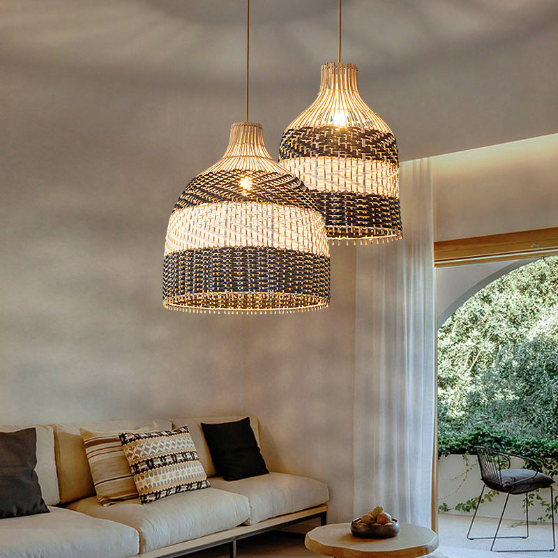 Lustre en rotin de style café au design créatif nordique
