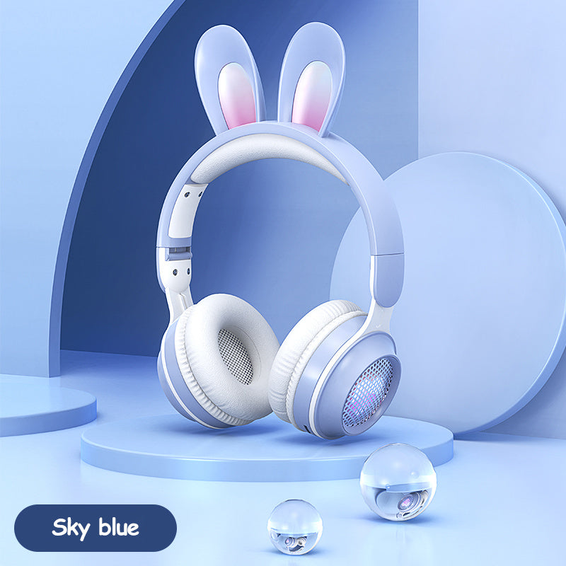 Casque sans fil extensible et lumineux à oreilles de lapin