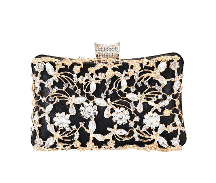 Pochette de dîner élégante en strass pour femmes, sac messager de marque de luxe avec chaîne - LUXARAH