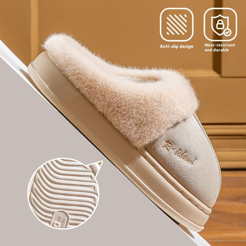 Chaussons d'hiver confortables et chauds pour couple, chaussures en coton, antidérapantes, pour femme et homme