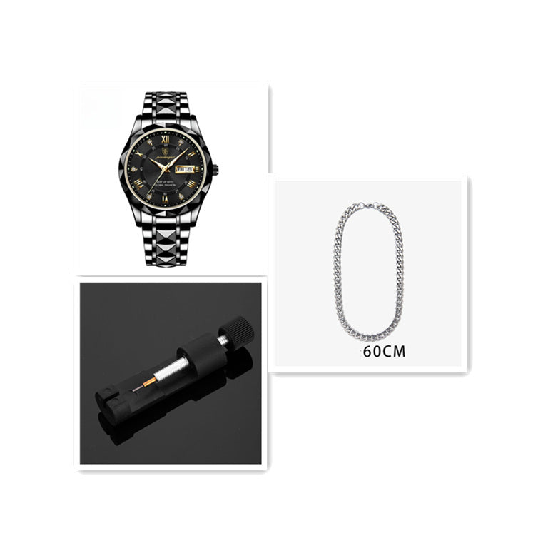 Montre à quartz lumineuse étanche pour homme avec double calendrier - LUXARAH