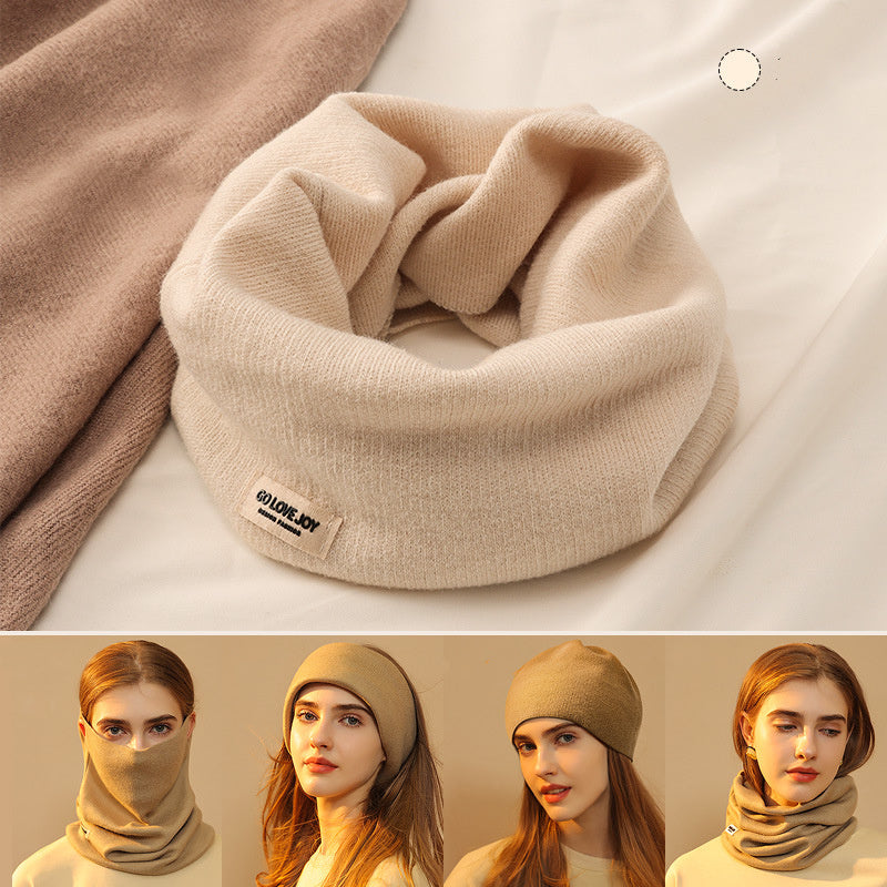 Masque facial 4 en 1, écharpe d'hiver en faux cachemire, foulard, chapeau tendance