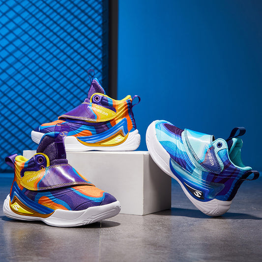 Chaussures de basket-ball légères et respirantes pour enfants, chaussures de course décontractées, en cuir - LUXARAH