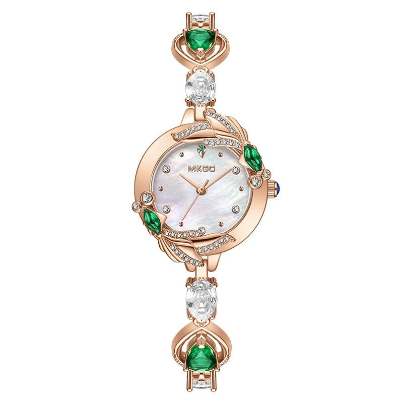 Montre pour femme simple et polyvalente avec petit bracelet en cristal et fritillaire - LUXARAH