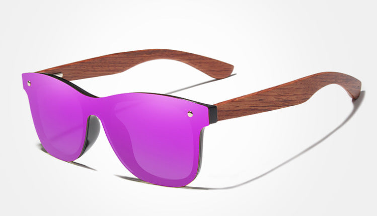 Lunettes de soleil polarisées en bois de bambou, style nouveau, miroir monobloc, de haute qualité