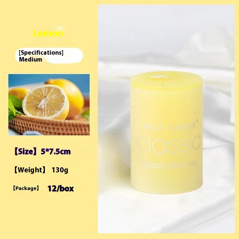 Bougie d'aromathérapie cylindrique colorée, bougie parfumée brillante, bougies sans fumée
