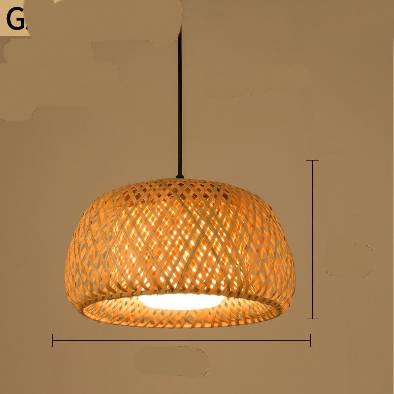 Lustre en bambou pour restaurant chinois, hôtel, famille d'accueil, chambre à coucher, balcon, lanterne, lampe à riz - LUXARAH