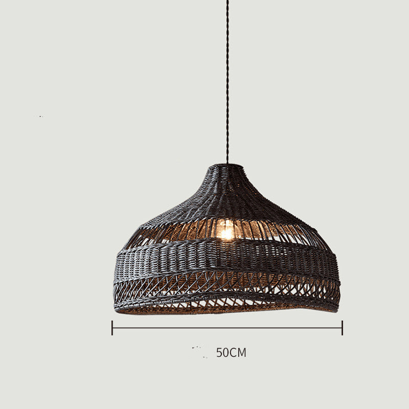 Lustre en rotin dans un restaurant et un salon de thé - LUXARAH