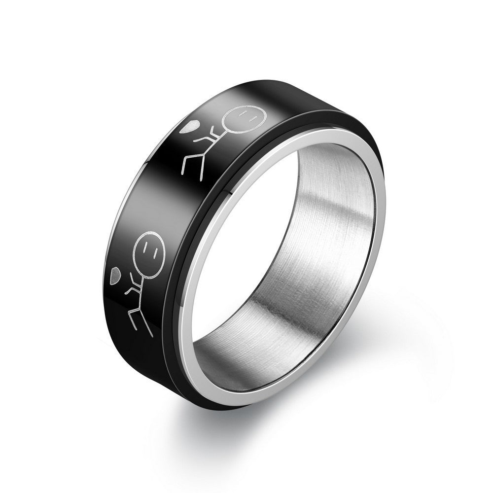 Bague tournante en acier titane anti-anxiété et anti-stress - LUXARAH