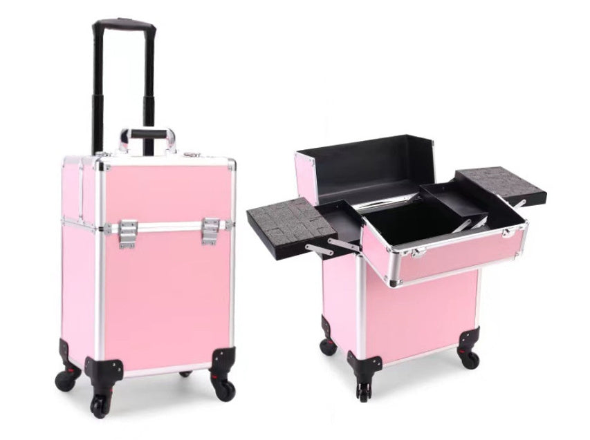 Chariot de rangement à roulettes grande capacité pour maquillage et maquilleurs - LUXARAH