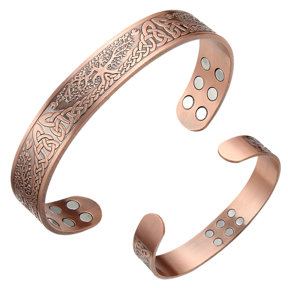 Bracelet magnétique rétro en cuivre pur avec énergie Lucky Tree - LUXARAH