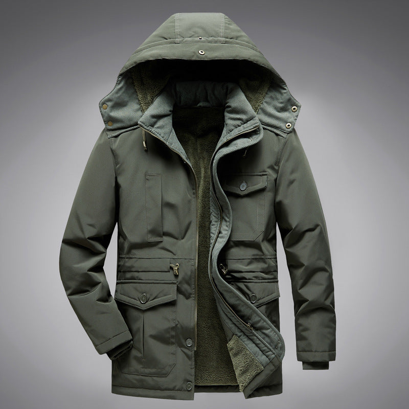 Manteau en coton avec doublure en laine d'agneau