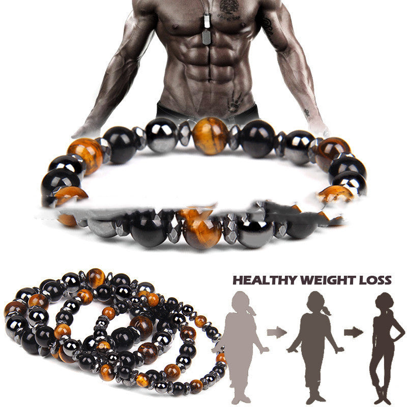 Bracelet en pierre naturelle œil de tigre pour femme, bracelet énergétique pour le yoga et le sport - LUXARAH