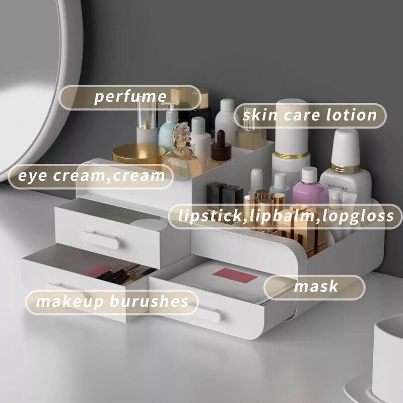Coiffeuse de maquillage, grand support de maquillage, boîte de rangement bien rangée - LUXARAH