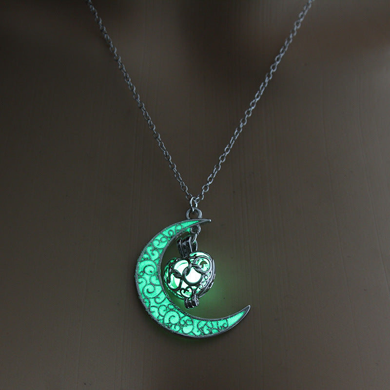 Colliers à pendentif lumineux, colliers à chaîne plaqués argent