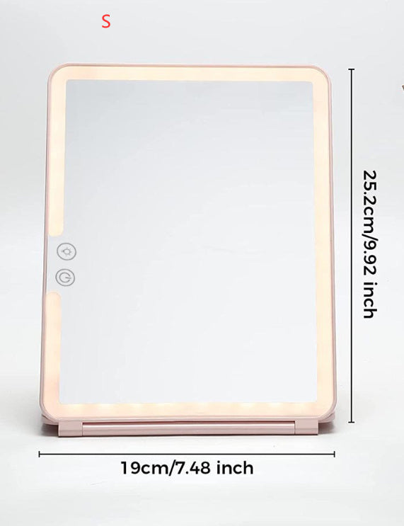 Grand miroir de maquillage portable, rechargeable et pliable. - LUXARAH
