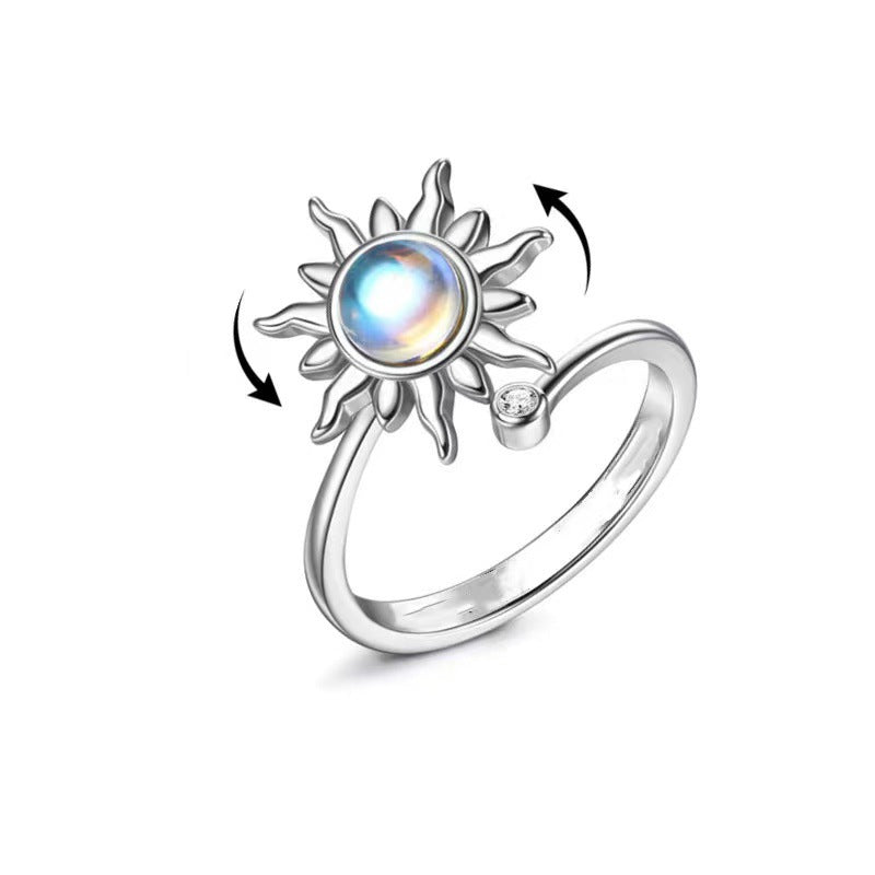 Bague anti-stress et en forme de tournesol rotatif - LUXARAH